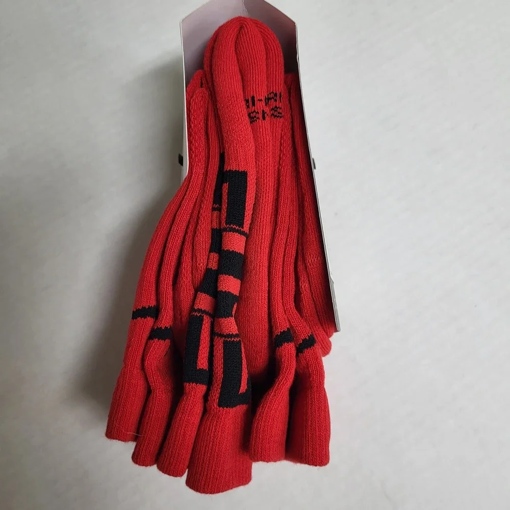 Nike Elite Basketball Dri Fit Crew Socks Red Black Kids Youth 3Y-5Y WMN 4-6‎ NWt